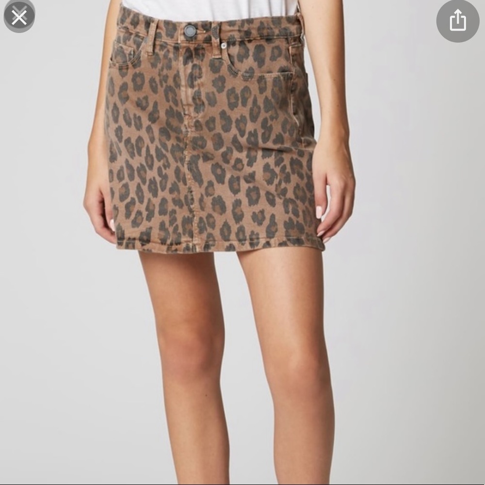 BLANK NYC leopard denim skirt